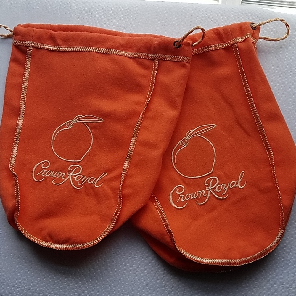 2 limited edition peach Crown Royal bags